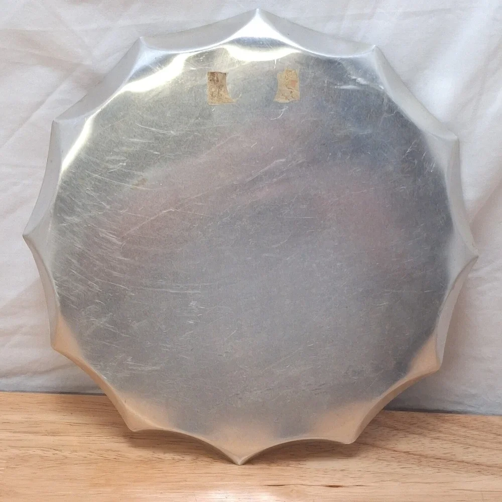 Vintage Floretta Barnard Vanderbilt My Kitchen Prayer Metal Tray Cream Silver